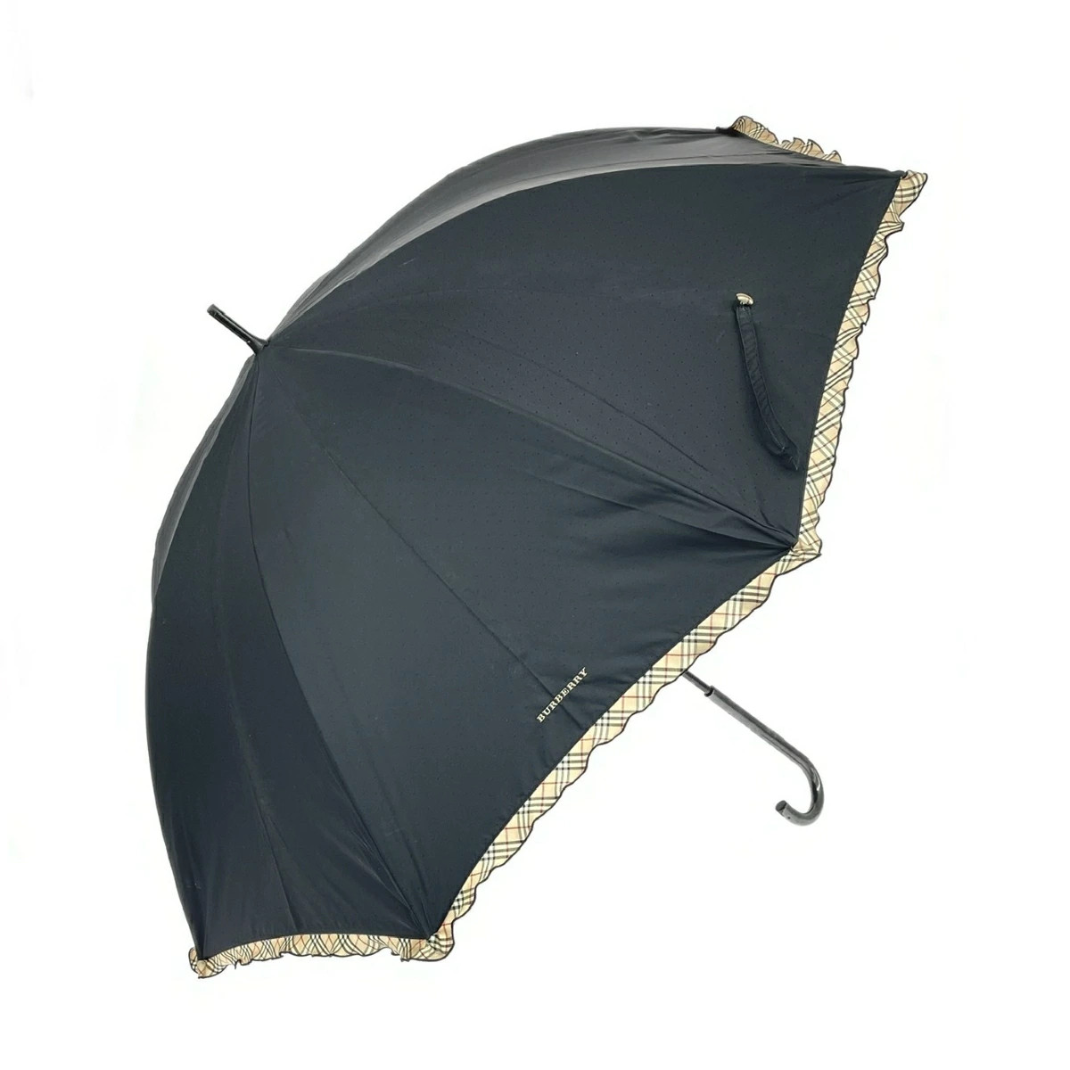 BURBERRY LONDON Nova Check Umbrella Black Recycled Authentic Genuine