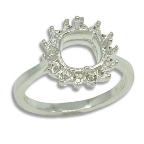 Cushion Cluster Pre-notched Ring Mounting