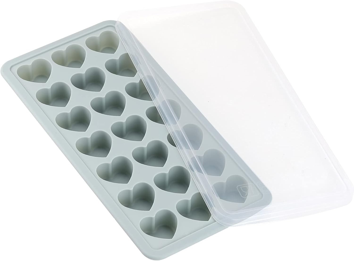 Heart Shaped Ice Cube Trays with Lid, Chocolate Mold, Easy Release Ice Trays,