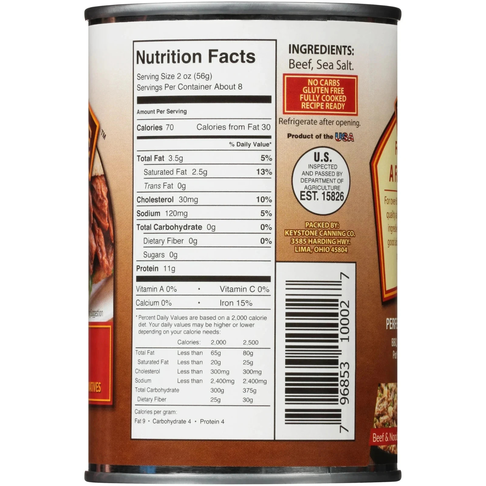 Keystone All Natural Beef, 14.5 oz Can...