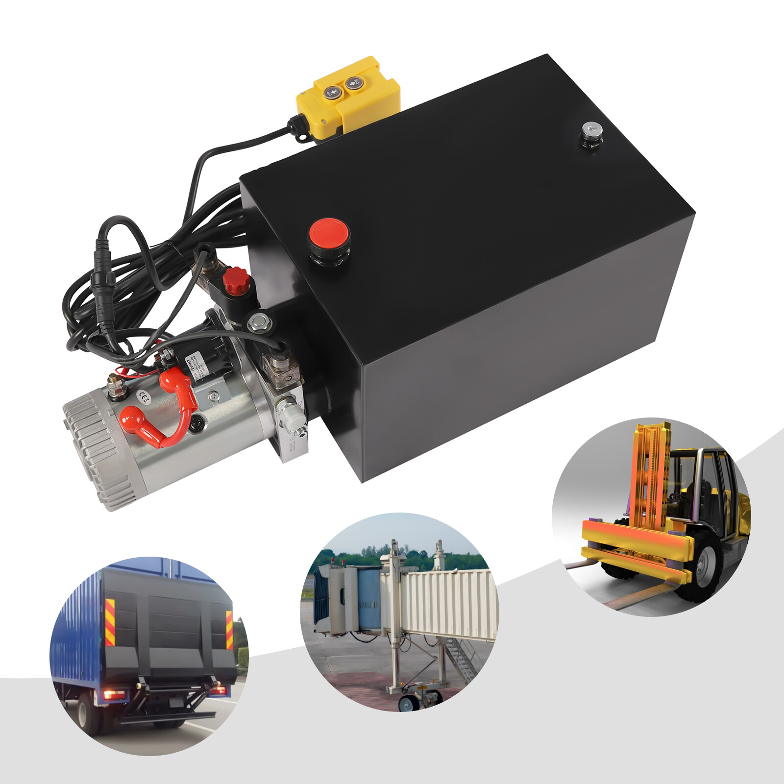 Hydraulic Pump 20 Quart Double Acting Dump Trailer Pump Power Unit DC 12V