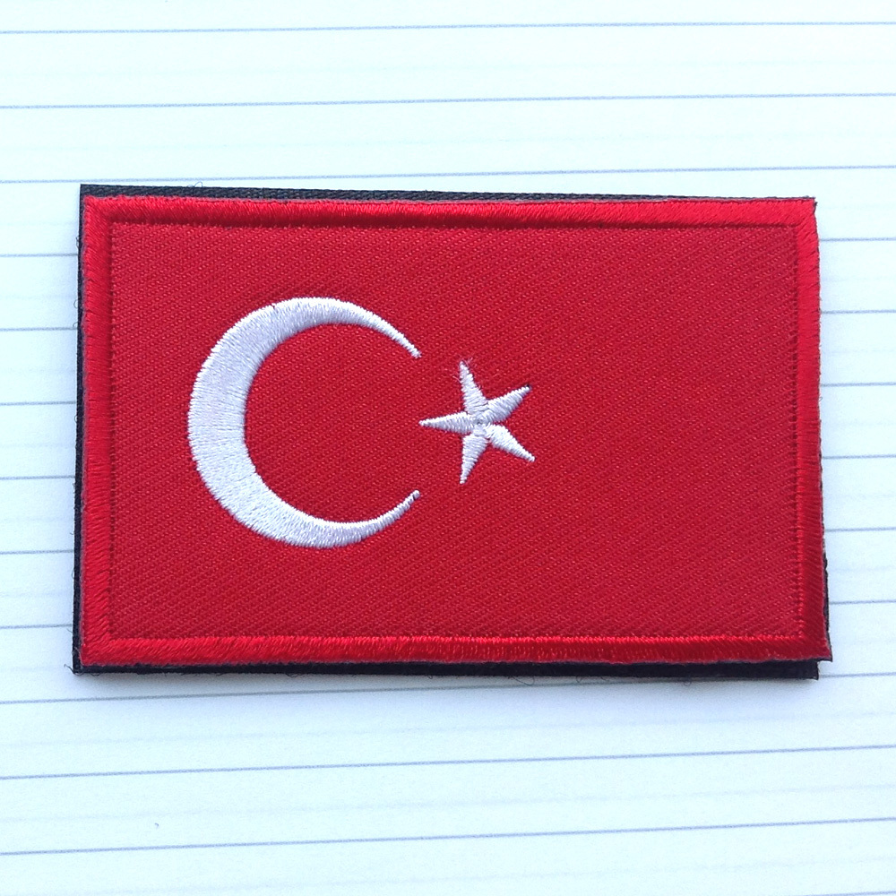 TURKEY TURKISH FLAG ARMY TACTICAL MILITARY EMBROIDERED HOOK LOOP PATCH  BADGE