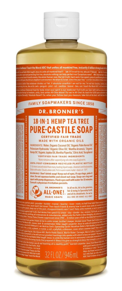 Dr Bronner’s 18-in-1 Hemp Tea Tree Pure-Castile Soap 32oz
