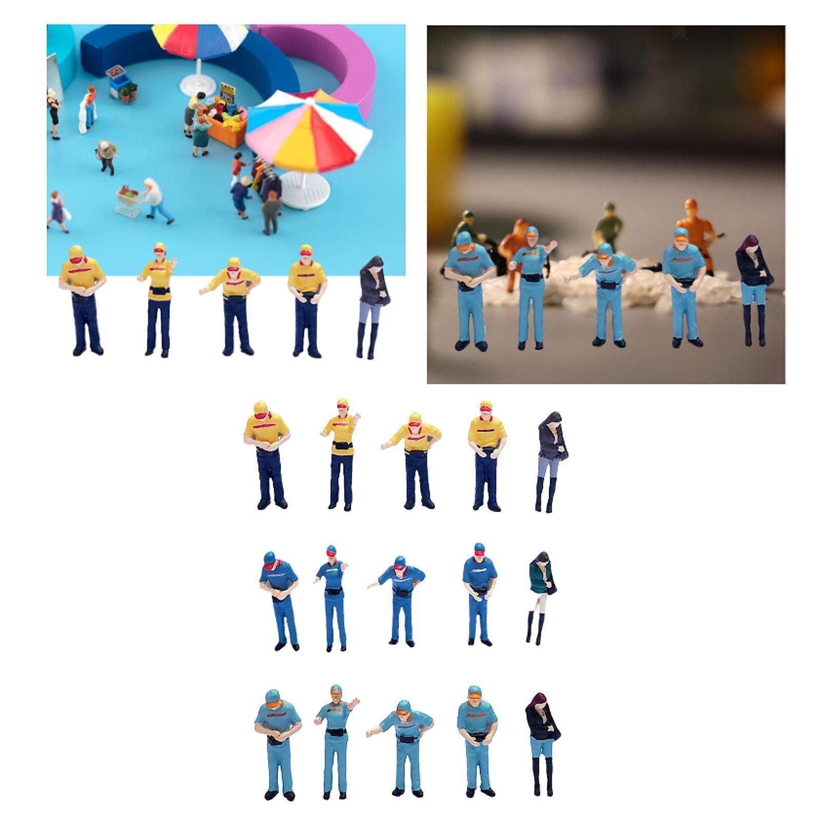 5x 1:64 Scale People Figures Miniature Scenes Sand Table Layout Decoration