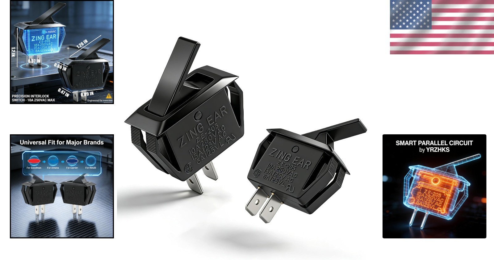 2-Pack Interlock Safety Switch for Goodman & Other Furnaces | Easy DIY Install