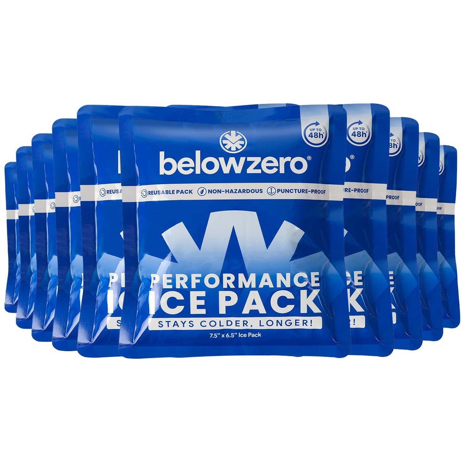 Below Zero Prefilled Reusable Ice Packs for Coolers | Long Lasting Freezer Ic...