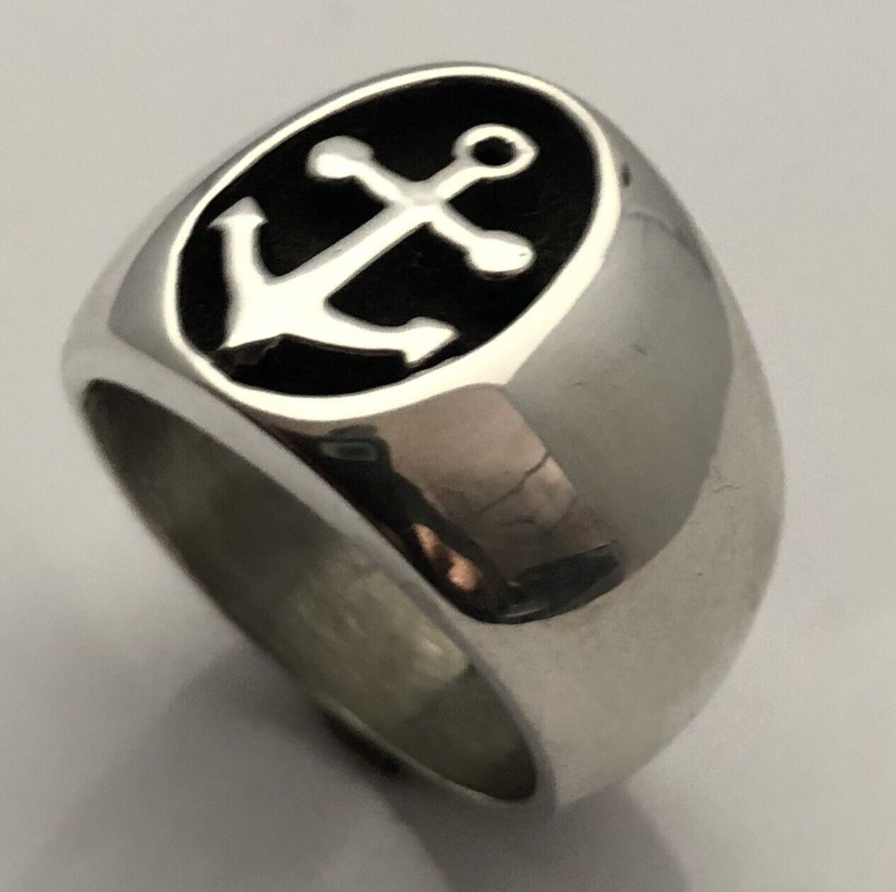 MJG STERLING ANCHOR RING. NAVY. SAILOR. 21 GRAMS