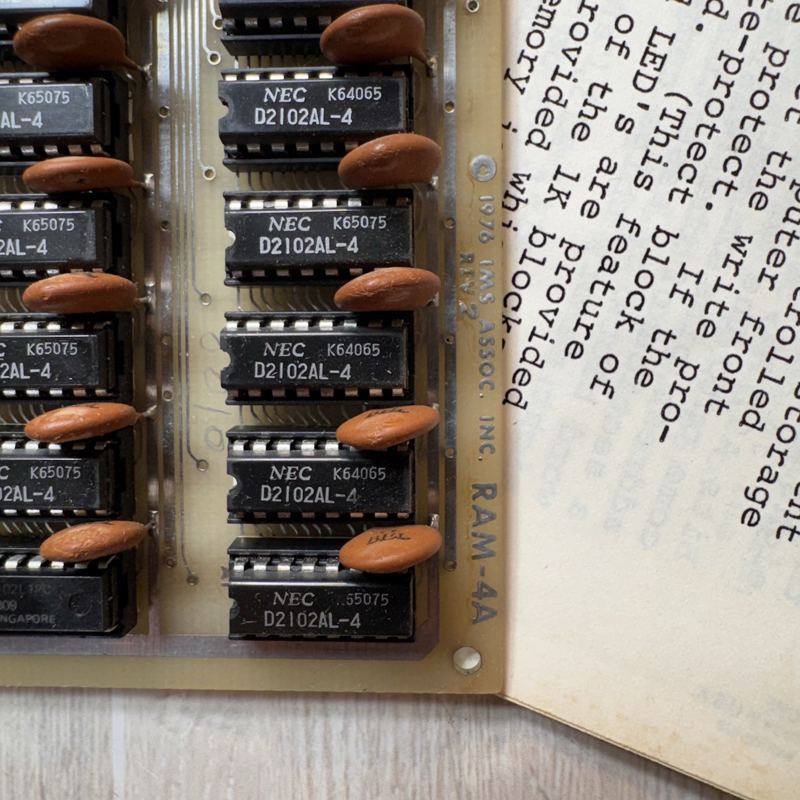 IMSAI RAM-4 For IMSAI 8080? 8085? Microcomputer 1970s Vintage Computing