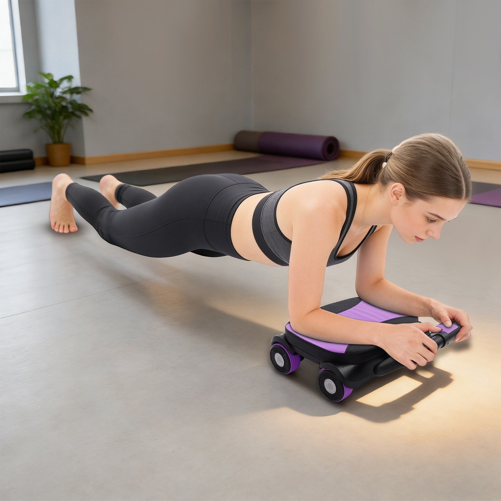 AB Roller Wheel Four-Wheel Elbow Support Abdominal Roller Abdominal Roller 150kg