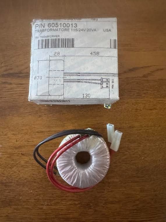 TECTOR TR1 TRANSFORMER 60510013 pri 115v sec 24v  20va for gas valve