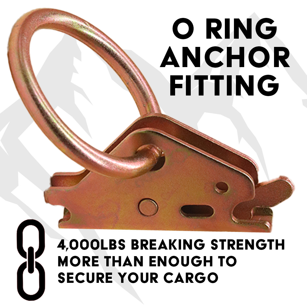 20PC E Track Tie-Down Anchors Fitting O Ring Enclosed Trailer Cargo Van Truck