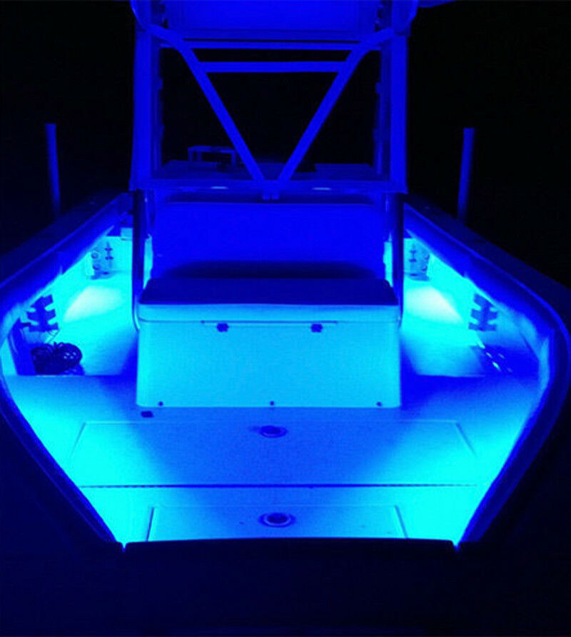Blue LED Boat Light Waterproof Outrigger Spreader Transom Underwater Marine