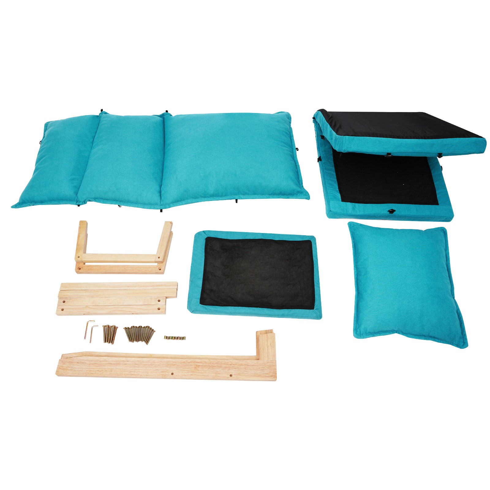 Modern Sofa Chair Cozy Lounge Chair with Footrest Cotton Sofa 5 Angle Adjustable
