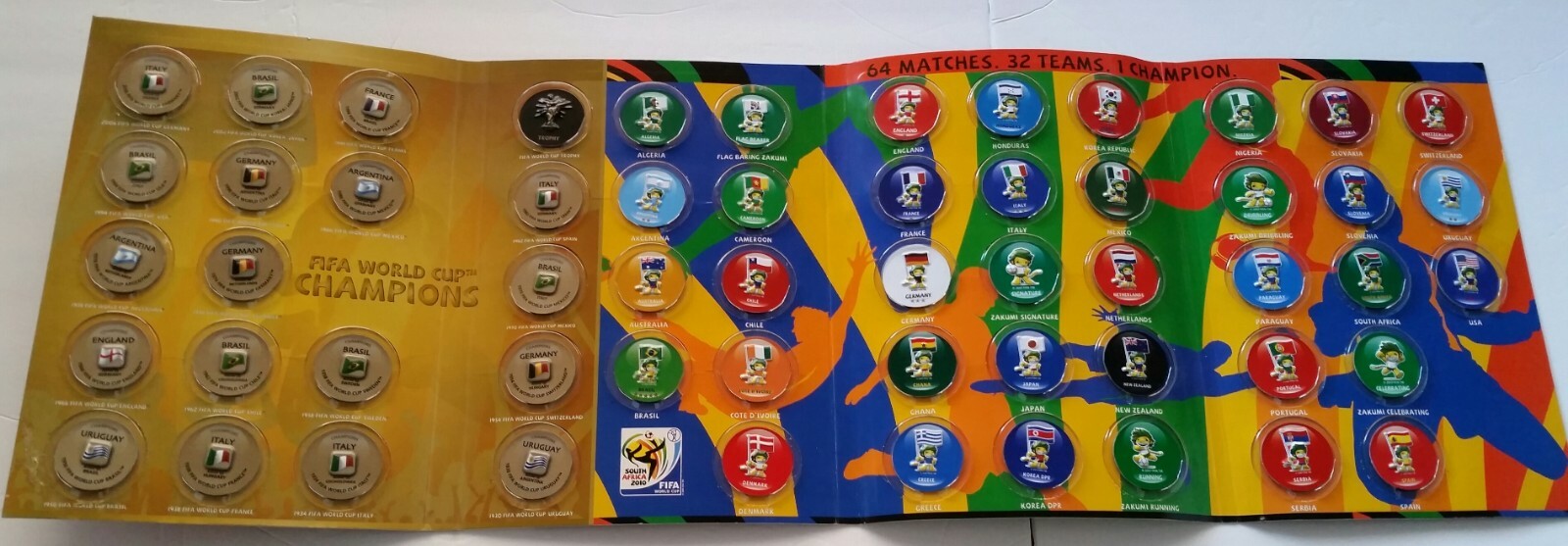FIFA World Cup 2010 South Africa Magnets Official Album 56 magnets Complete Set