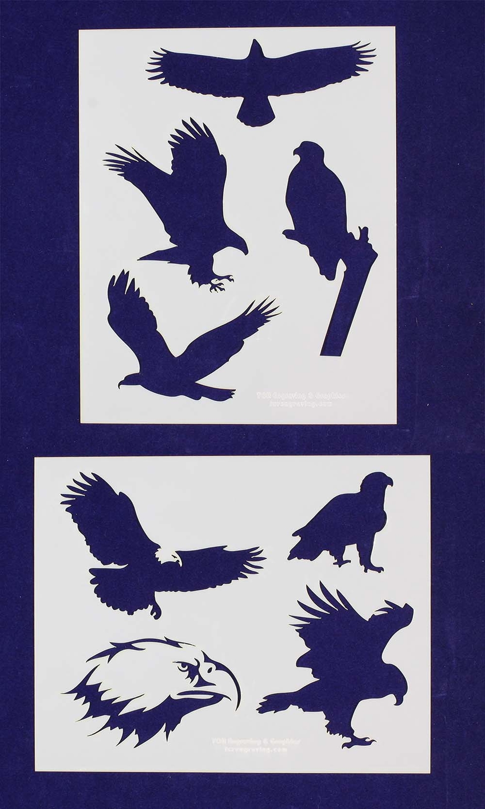 American Bald Eagle Stencils-2 pc Set-14 Mil Mylar- Painting/Crafts/Template