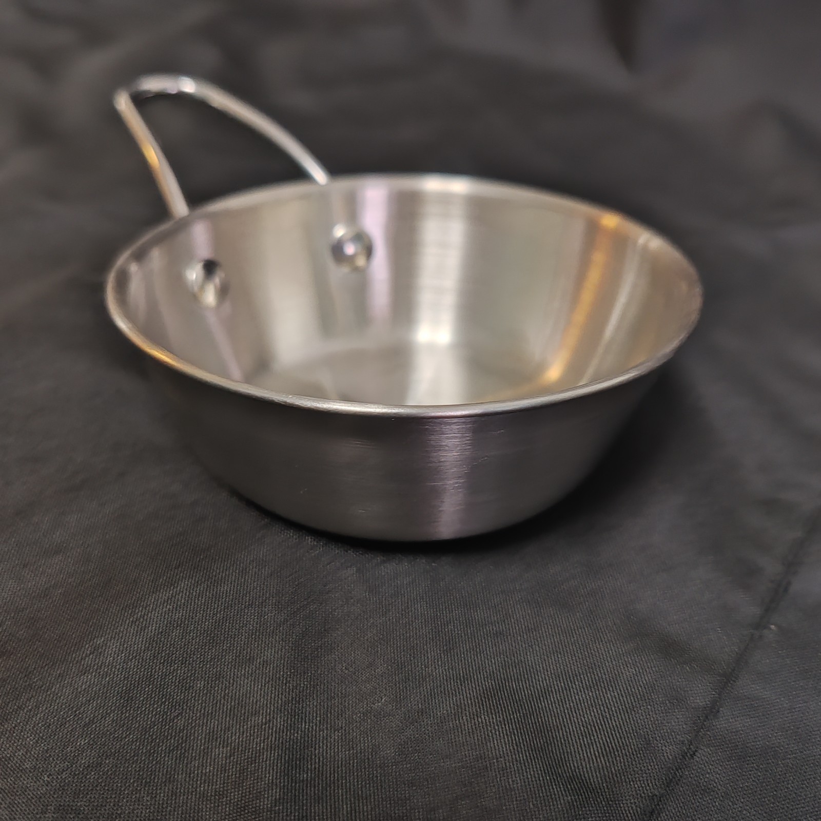 Small Stainless Steel Camping Travel Bowl with Handle Versatile Tableware