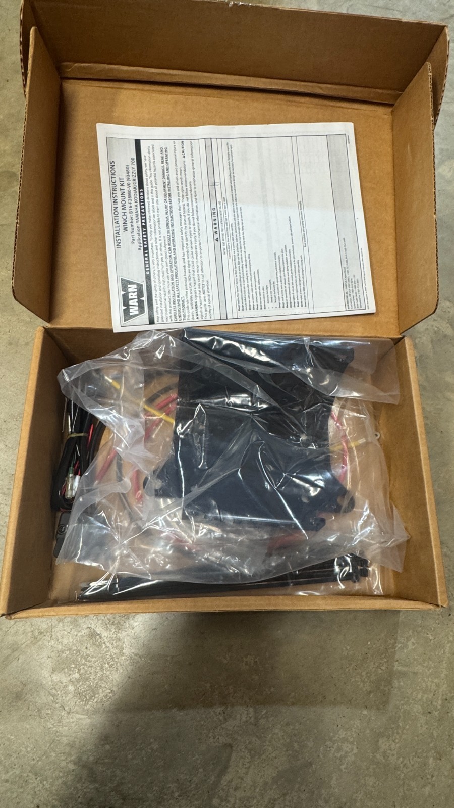 Yamaha, B16F28M0V000, 93480 Winch Mounting Kit WARN