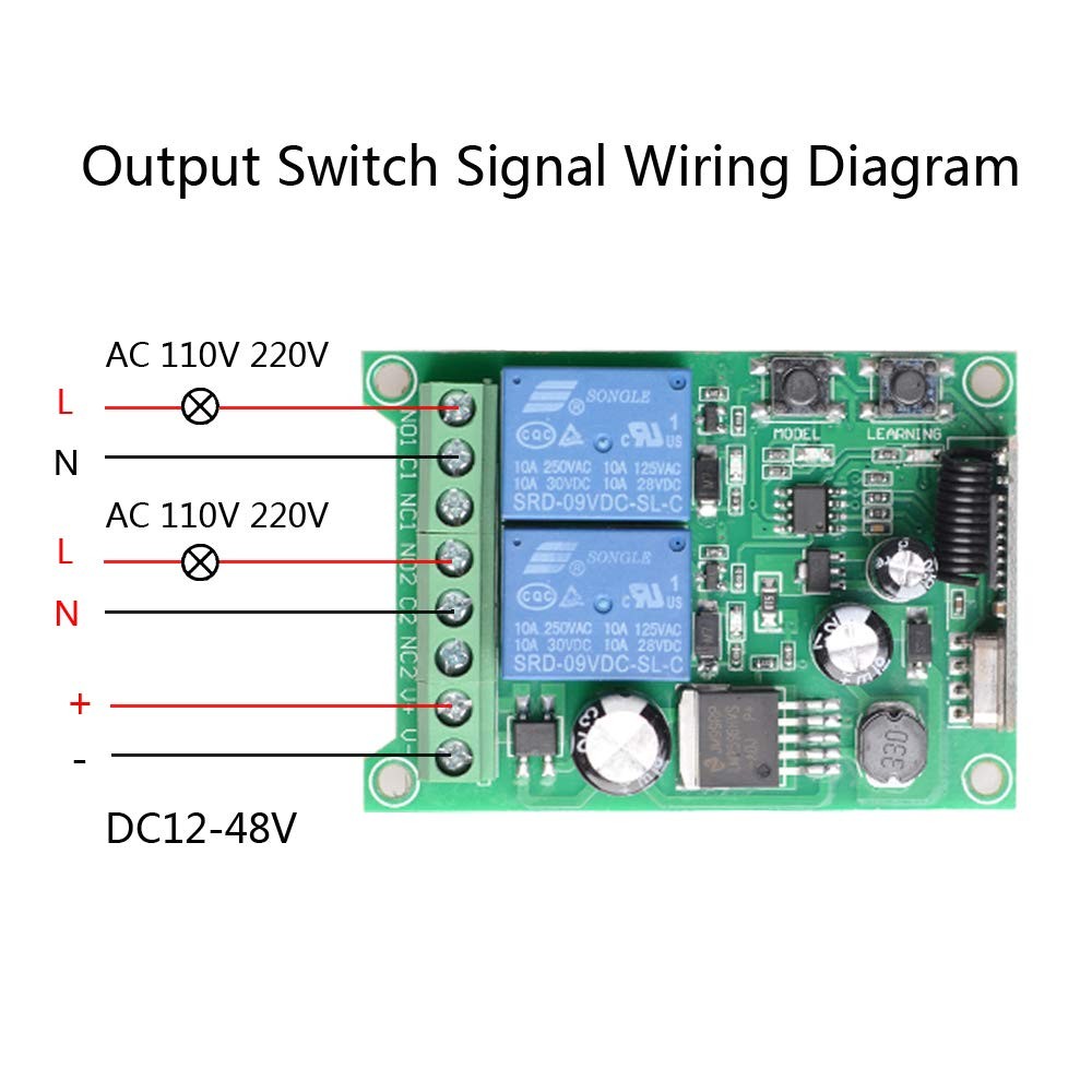 Wireless Remote Switch DC 12V 24V 36V 48V New 2 Channel Multi-Function...