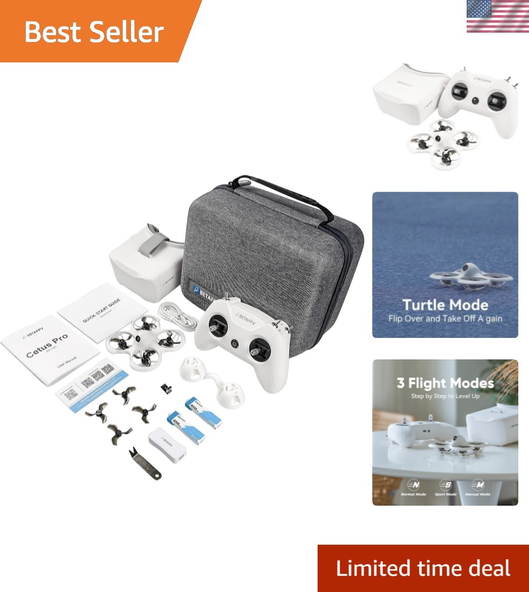 Cetus Pro FPV Kit with 3 Flight Modes Altitude Hold Emergency Landing Self Pr...