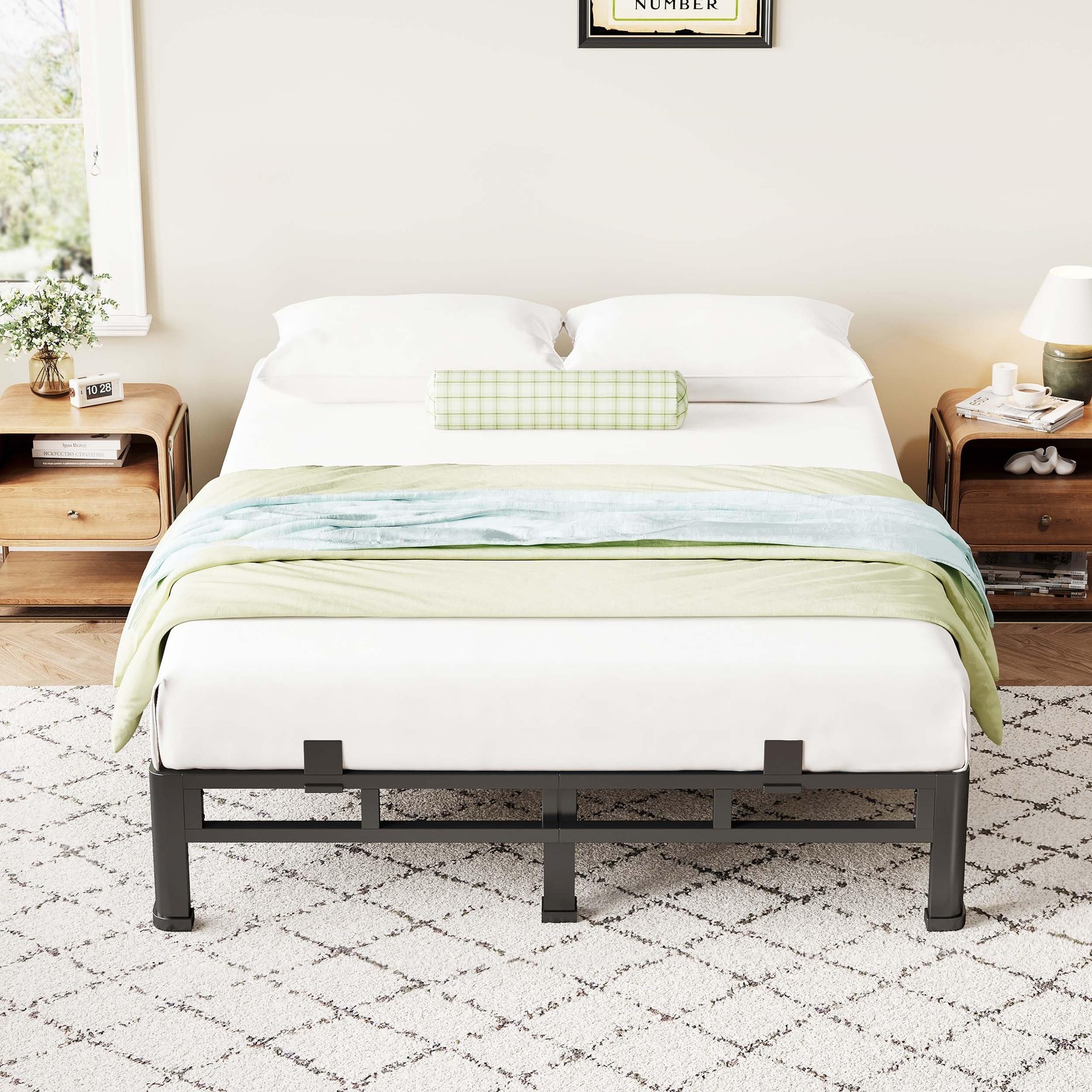 ROIL 7 Inch Full Size Bed Frame, Metal Bed Frame & Box Spring 2 in 1 Platform...