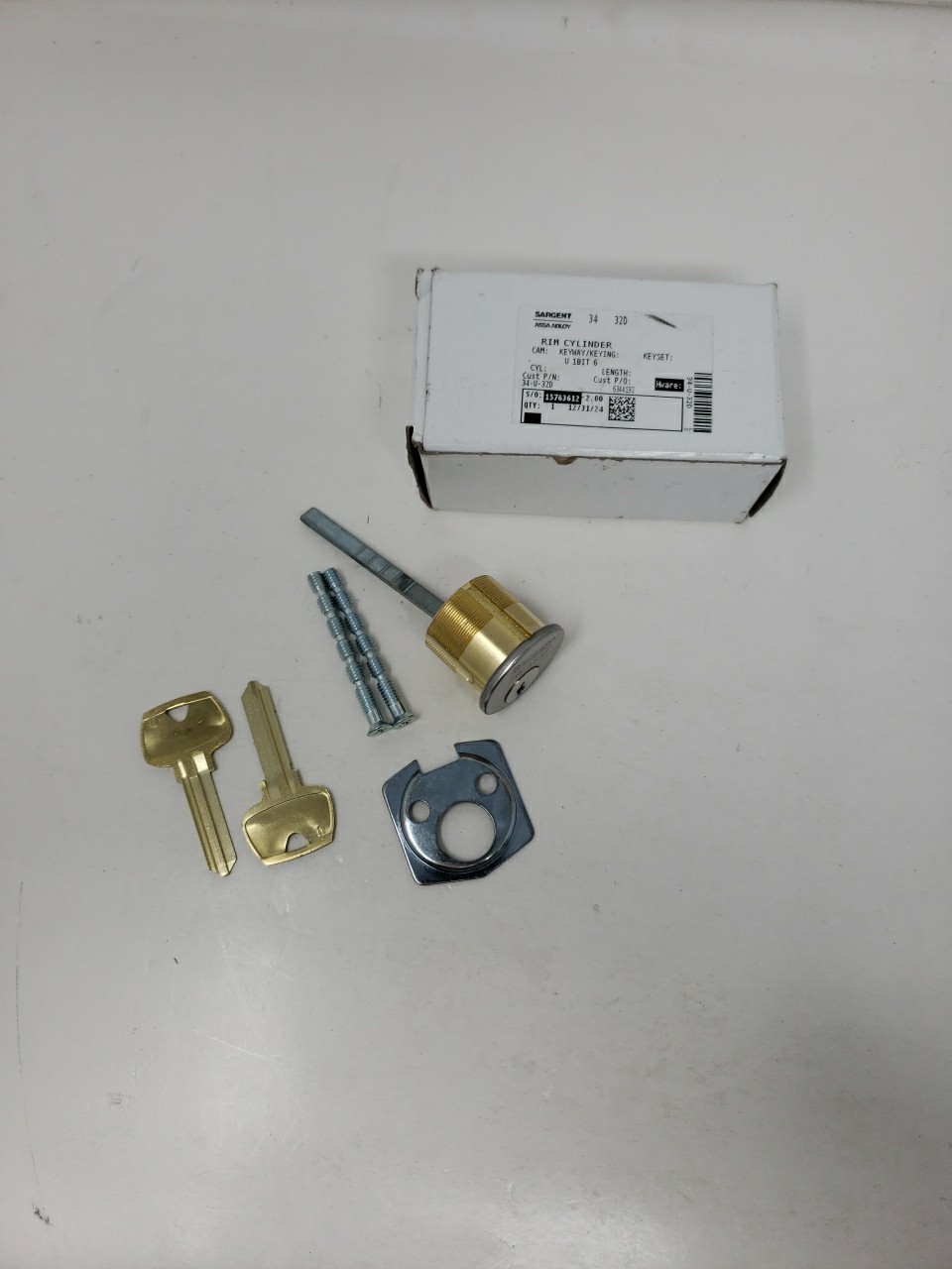 2 Sargent 34-U-32D 34 Series Rim Type Cylinder Satin Stainless Steel