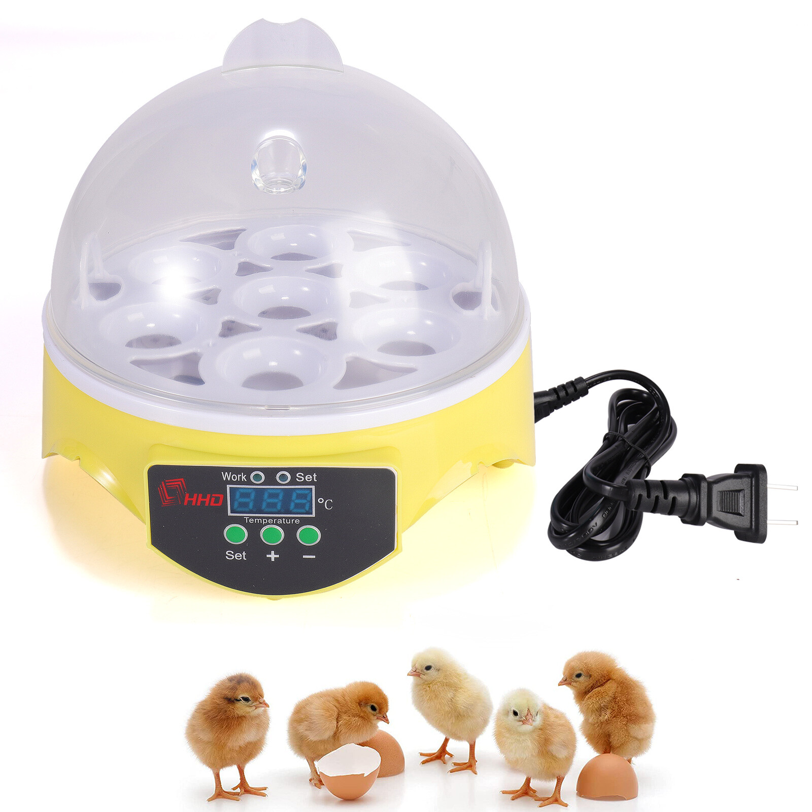 110V Egg Incubator Digital Automatic Hatcher Chicken Temperature Control 7 Eggs