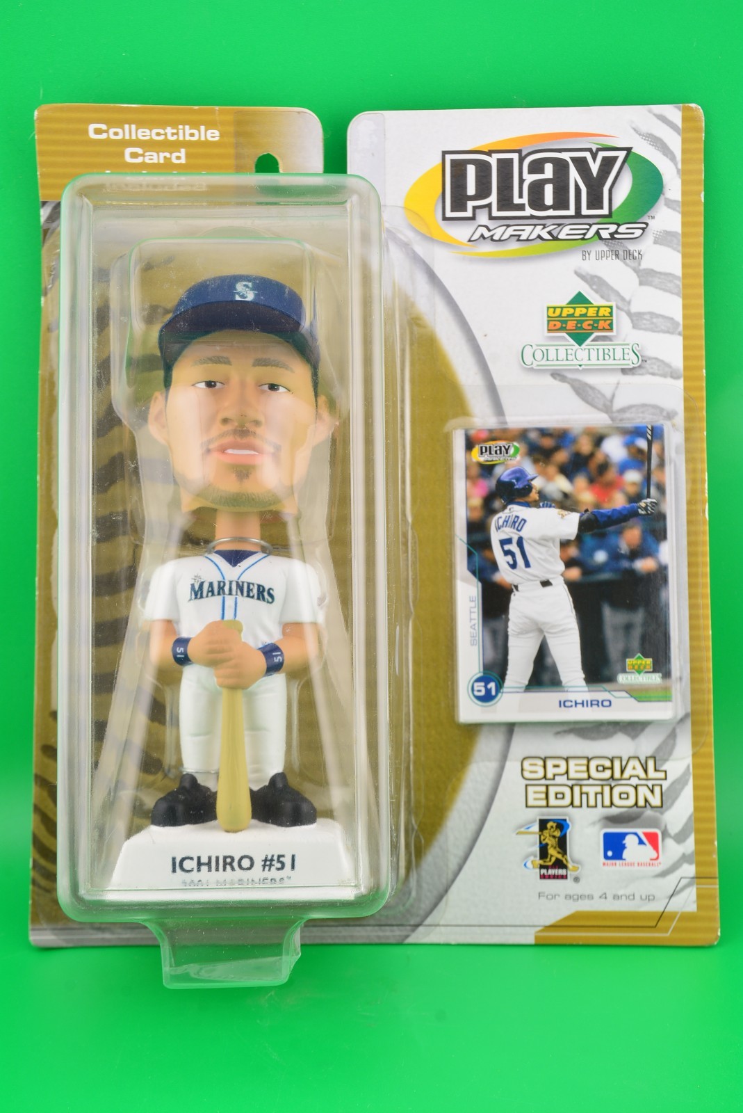 Upper Deck Play Makers Ichiro Suzuki Seattle Mariners Bobblehead w/Card NIB