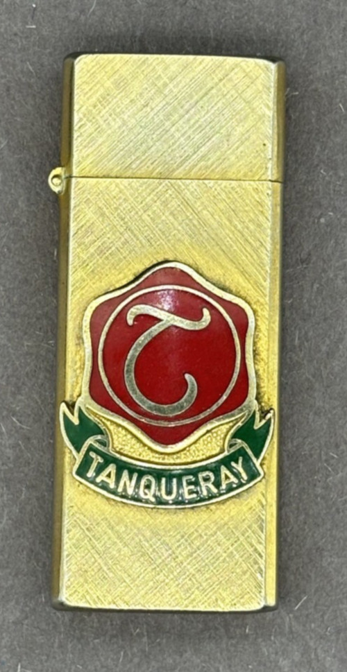 Vintage Tanqueray Gin 14KT Gold-Plated Slim-Lighter