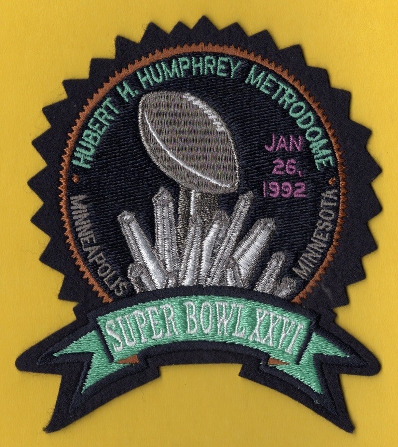 Super Bowl 26 XXVI Buffalo Bills - Washington Redskins NFL Football Patch