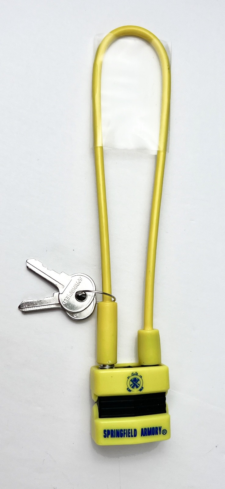 Springfield Armory Gun Lock Cable Lock OEM, Yellow, New with Keys