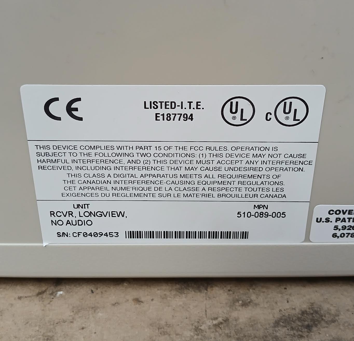 Cybex Longview 510-089-005 KVM Extender