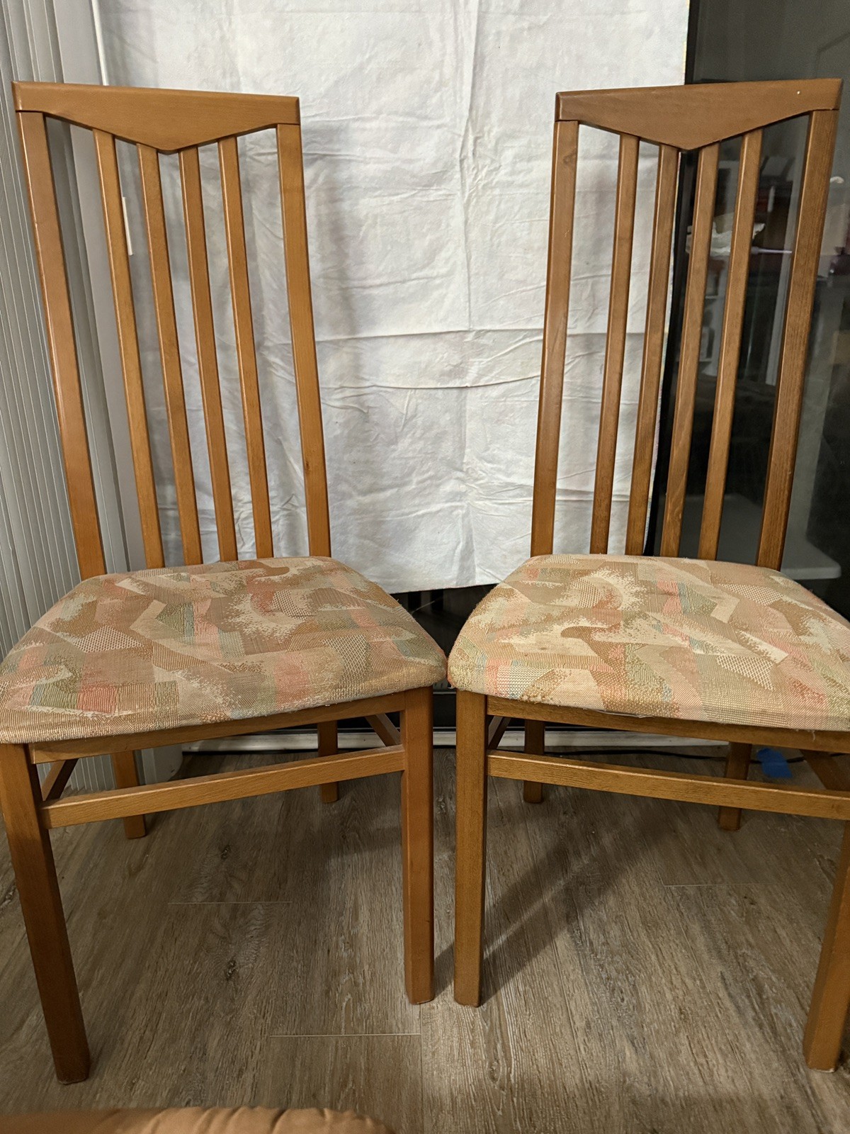 Vintage Danish Modern Teak Chairs (2) Fabric Original Condition.  See Pictures