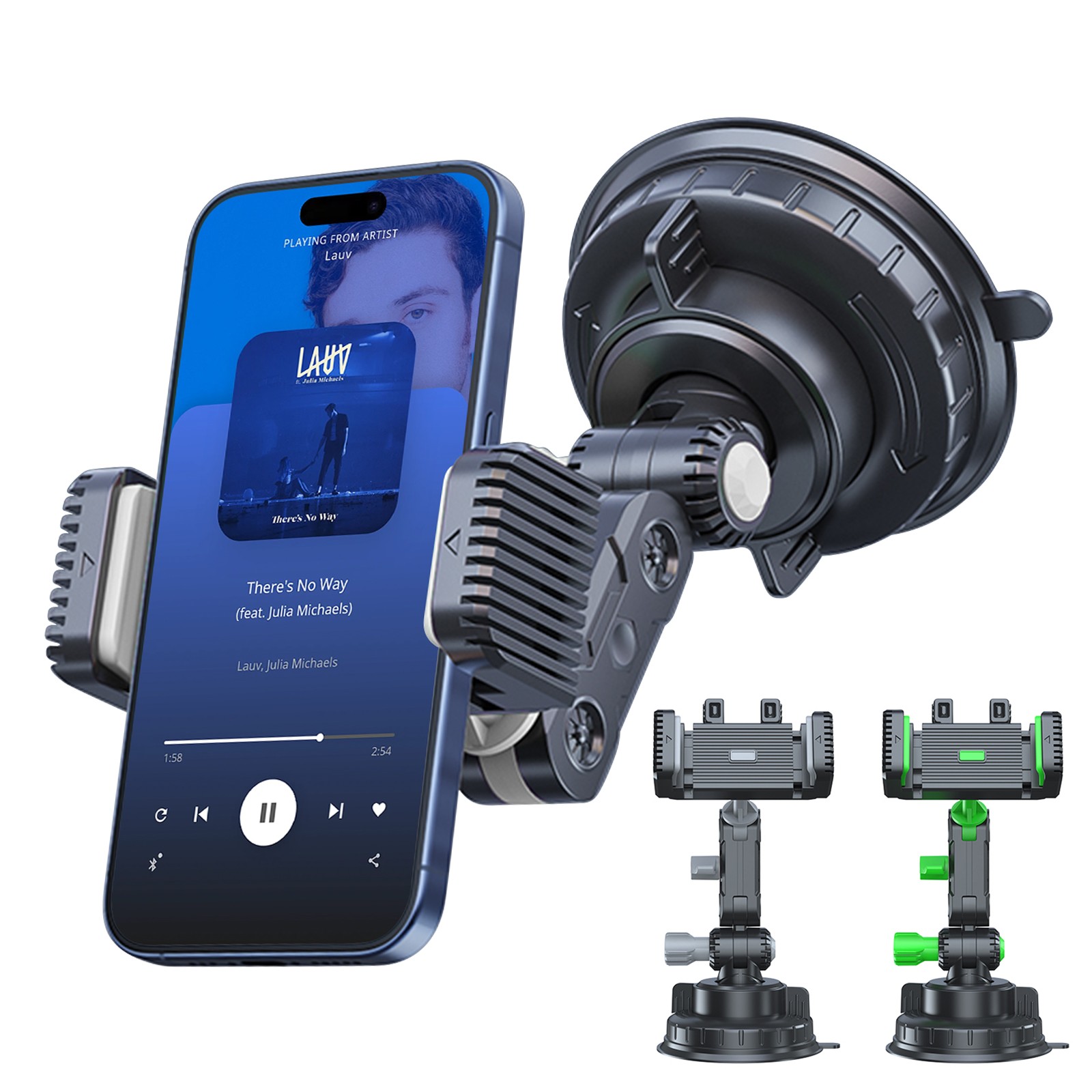 Car Phone Holder Vacuum Suction Cup Mount 360°Rotation for 4-7.2" iPhone Samsung