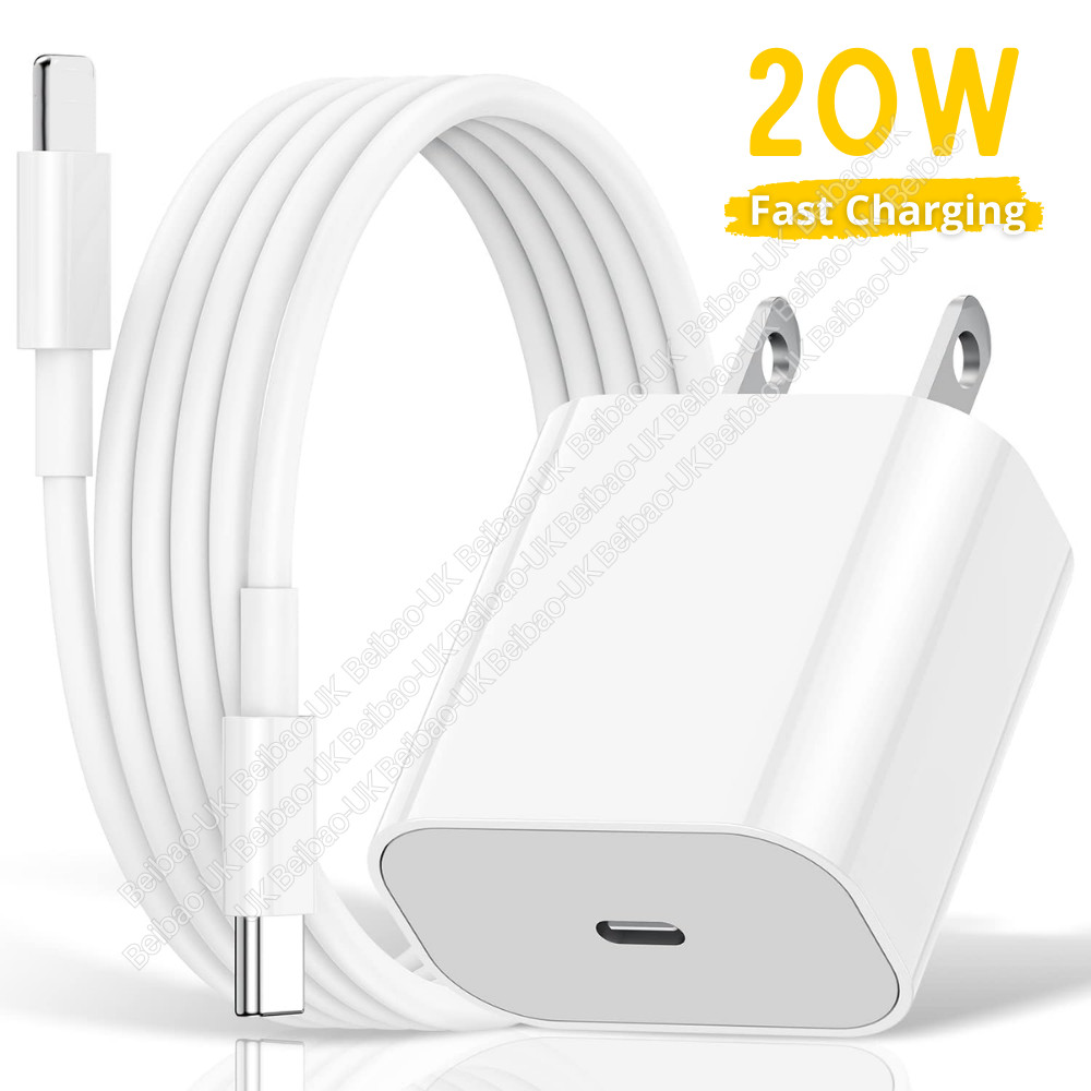 20W USB C Power Delivery Wall Charger Plug PD Cable For Apple 14 13 12 11 8 iPad