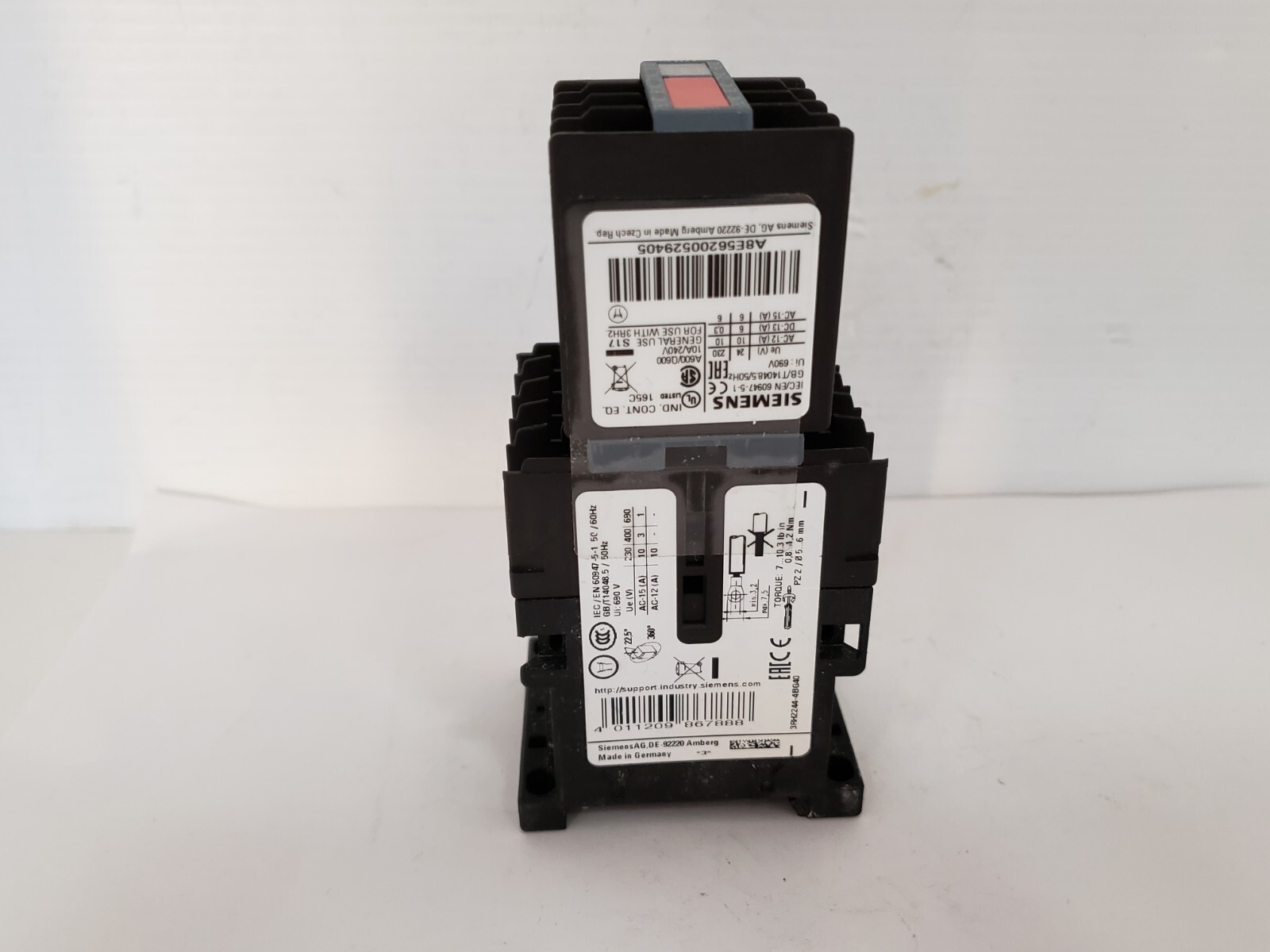 SIEMENS 3RH2244-4BG40 CONTACTOR RELAY 4NO 4NC 125V DC