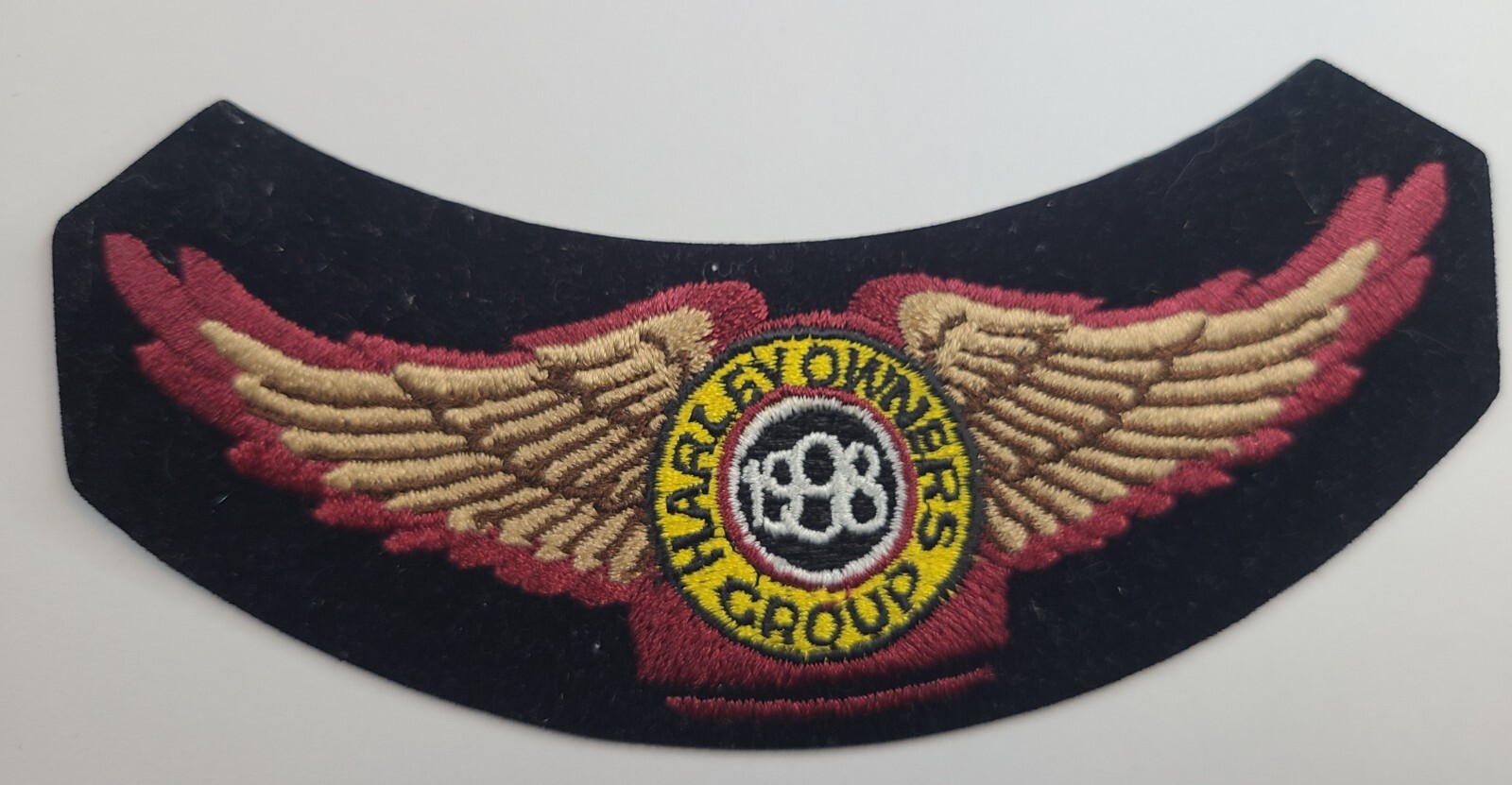 Harley Owners Group Patch Black Red Gold Wings Harley Davidson Vintage