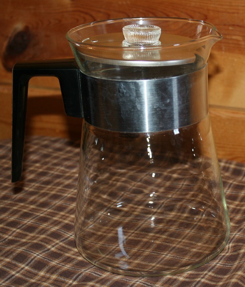 Vintage Glass Coffee Pot 10-12-Cup ? Replacement Decanter Carafe Home Black  **