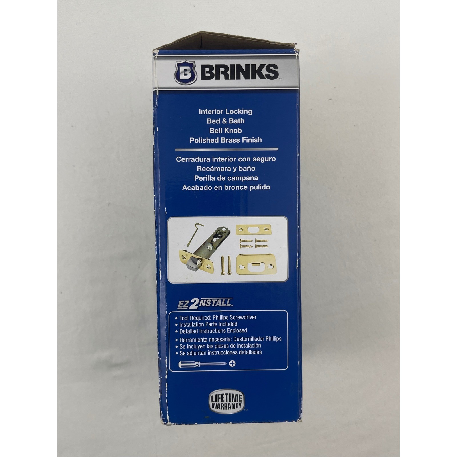Brinks 2111-105 Interior Locking Bell Knob Polished Brass Heavy Duty Privacy