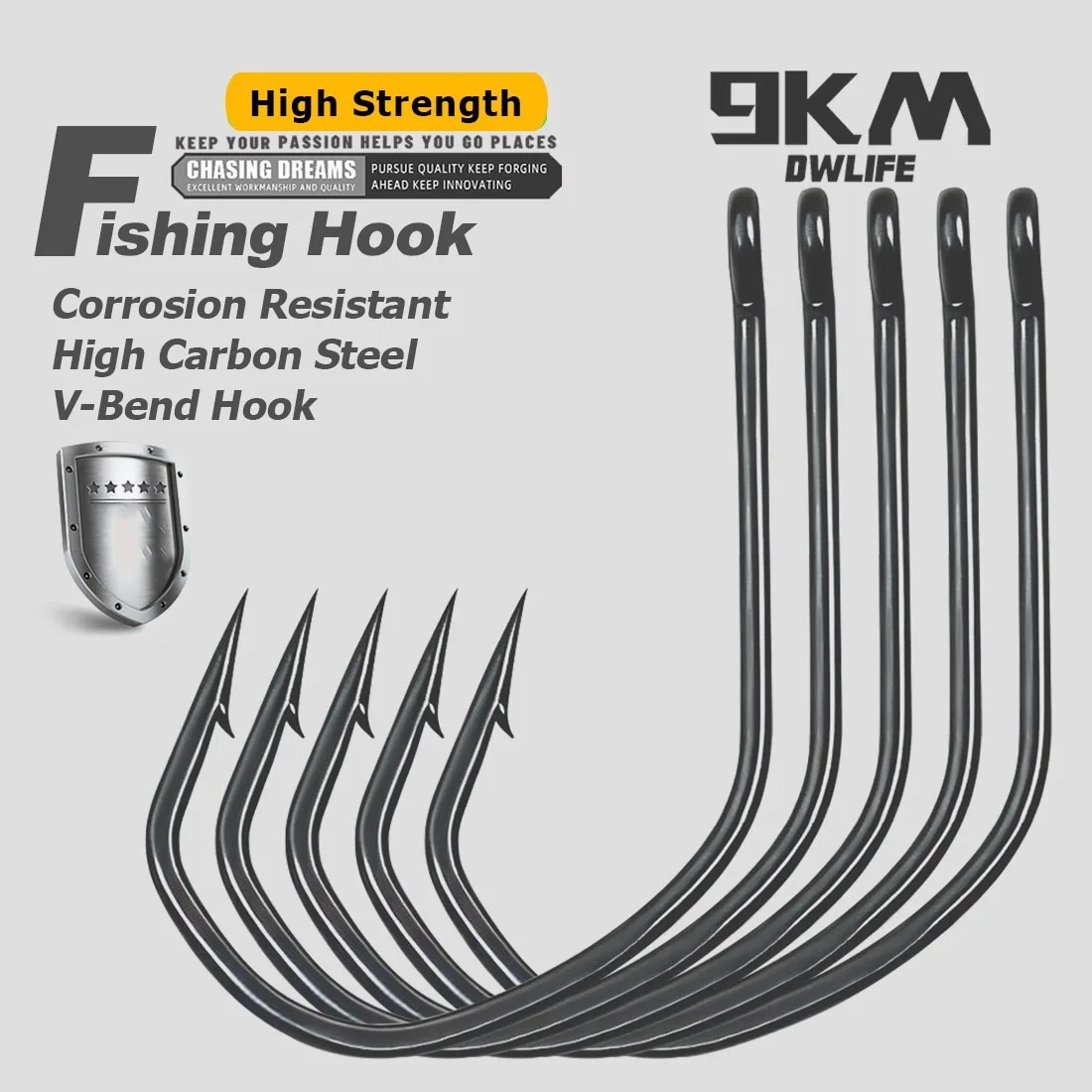 50-100pcs Fishing Hook Wacky Hook V-Bend Hook Rig Drop Shot Hook for Saltwater