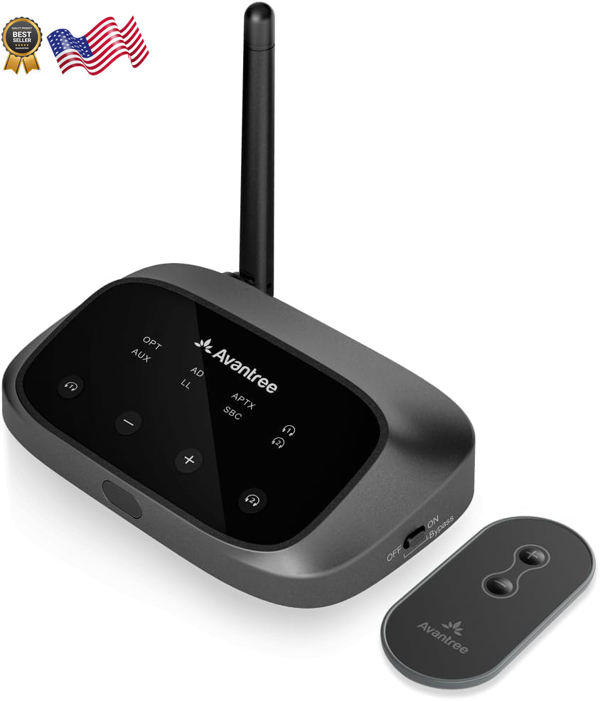 Avantree Oasis Plus 2 Bluetooth Transmitter for TV with Remote Volume Control
