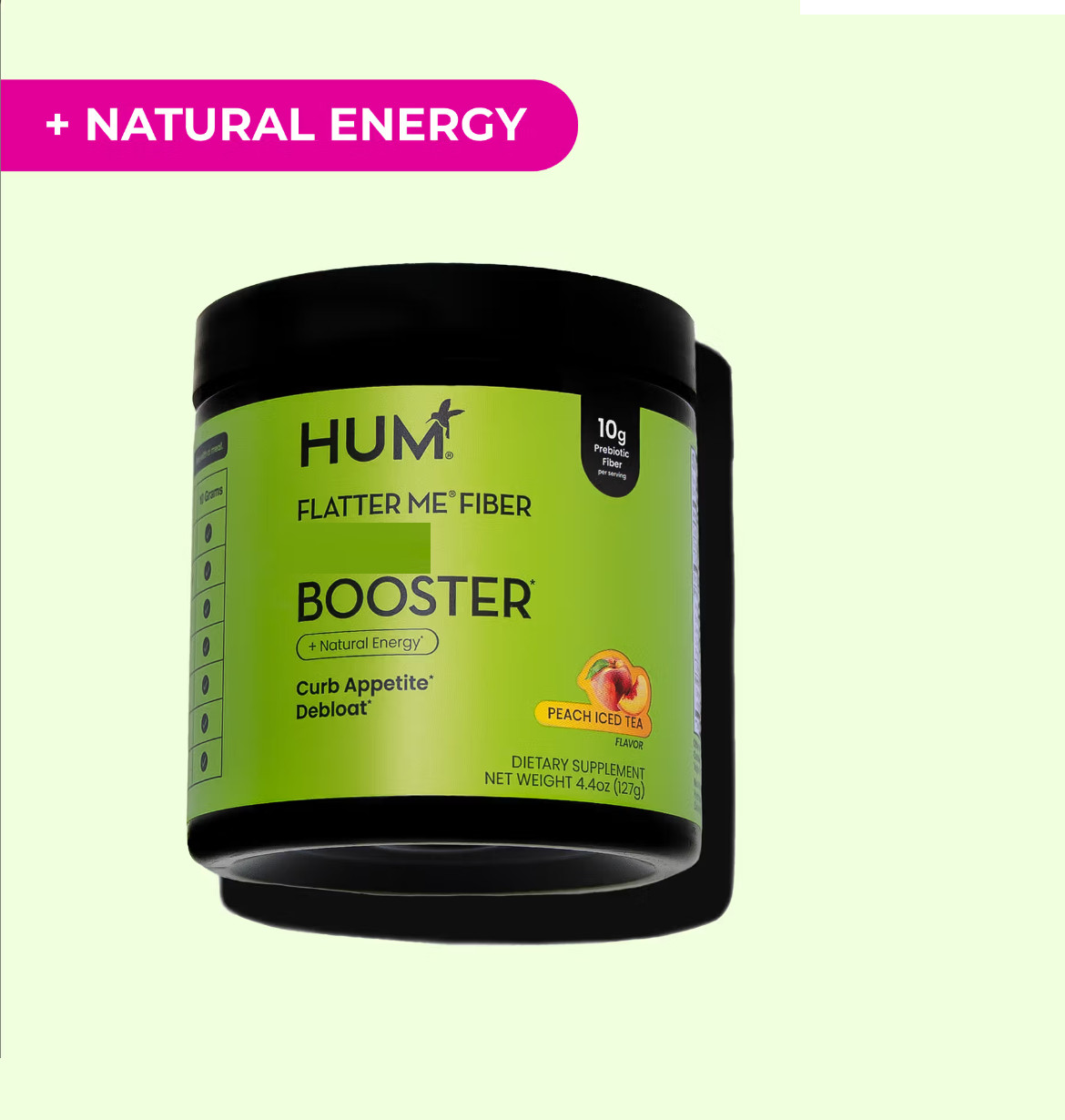 HUM Flatter Me Fiber Booster - Peach Iced Tea 4 oz Free Shipping US