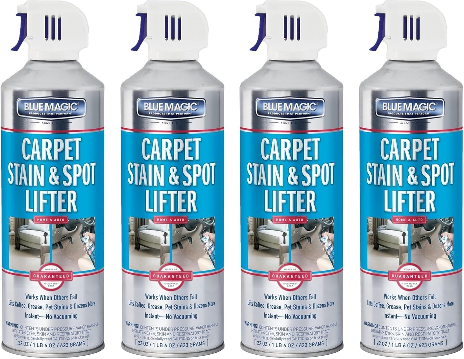 Blue Magic Carpet Stain & Spot Lifter - 22 oz. Aerosol Can (Pack of 4)