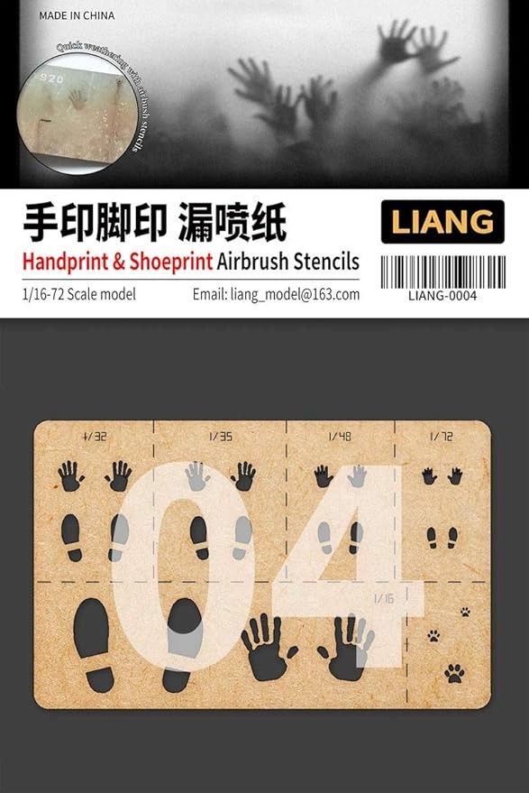 Liang Paper Airbrush Stencil Handprint and Shoeprint LIANG-0004