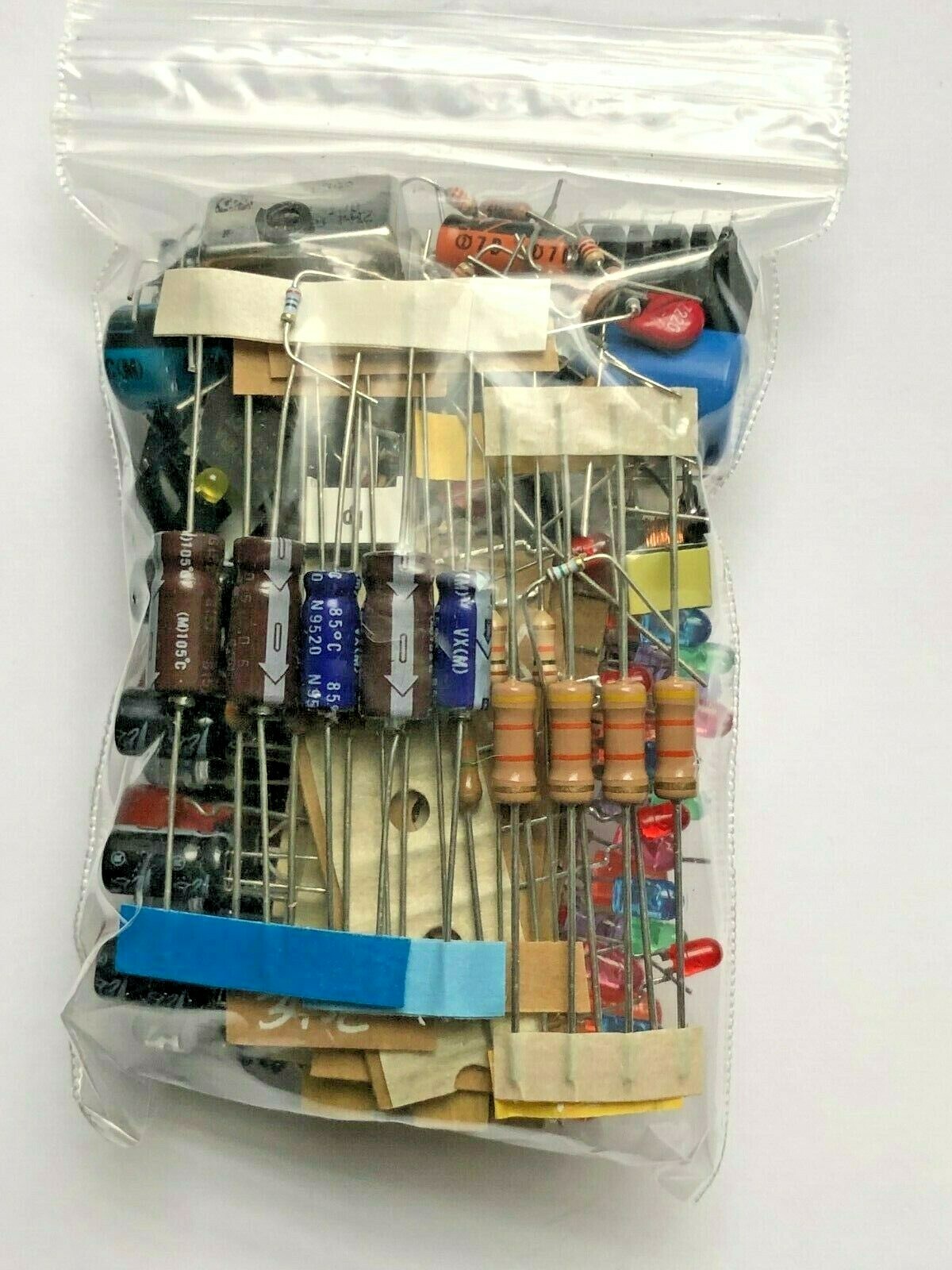 Electronic Component Parts Grab Bag Resistors Caps Switch LED DIP Pots Mixed Lot