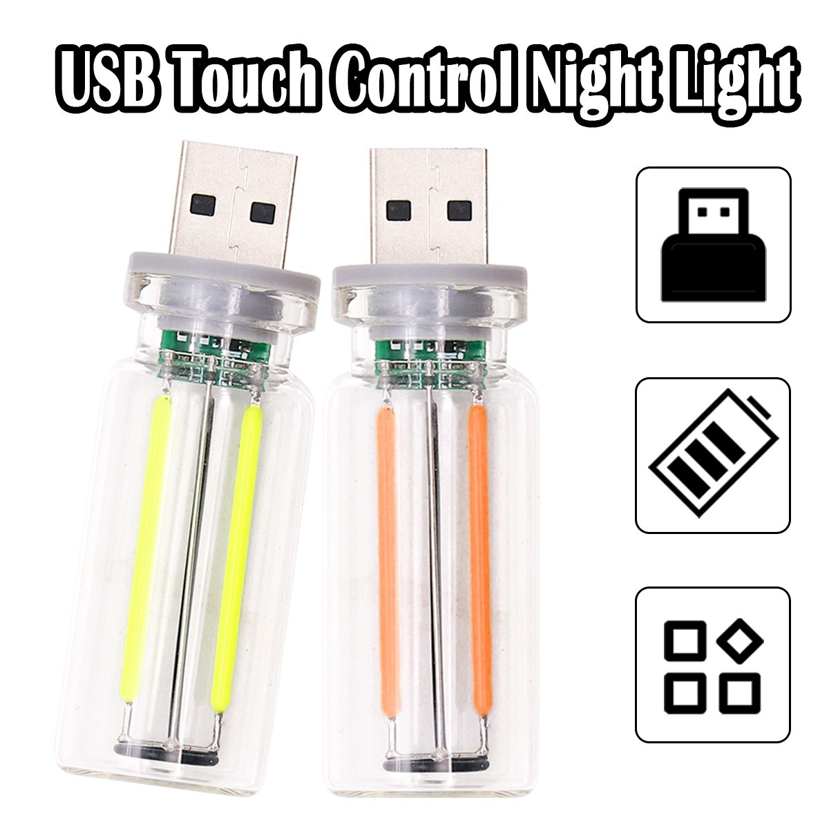 USB LED Night Light Touch Control Atmosphere Bulb Bedroom Mood Decor Lamp