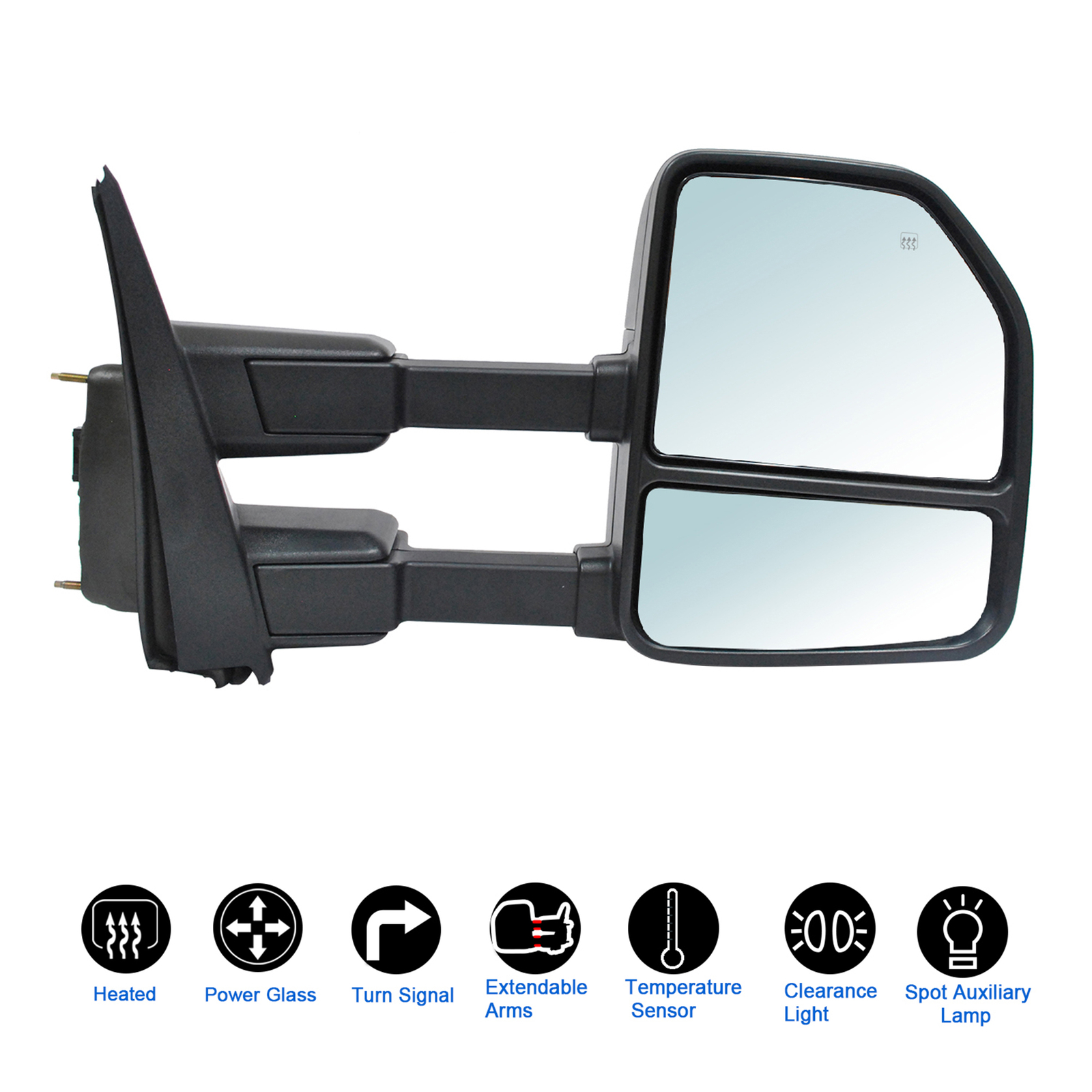 Tow Mirror For 2017-2020 Ford F250-F550 Super Duty Power Heated Passenger Side