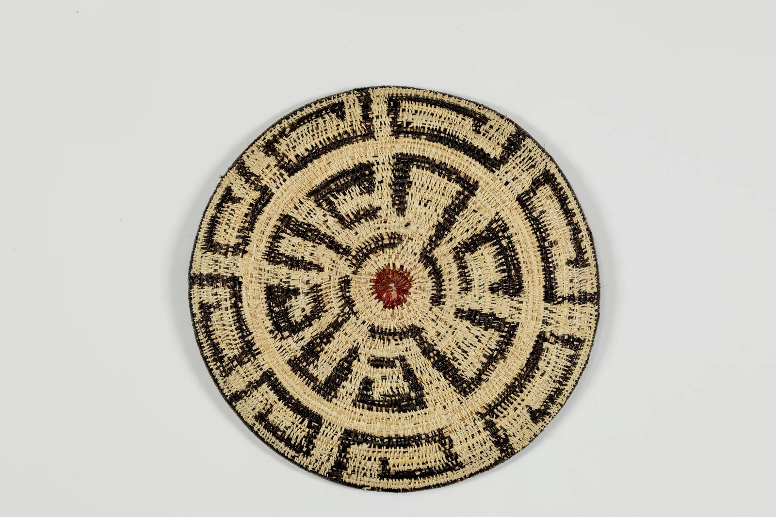 Black and White Greek Key Basket Plate