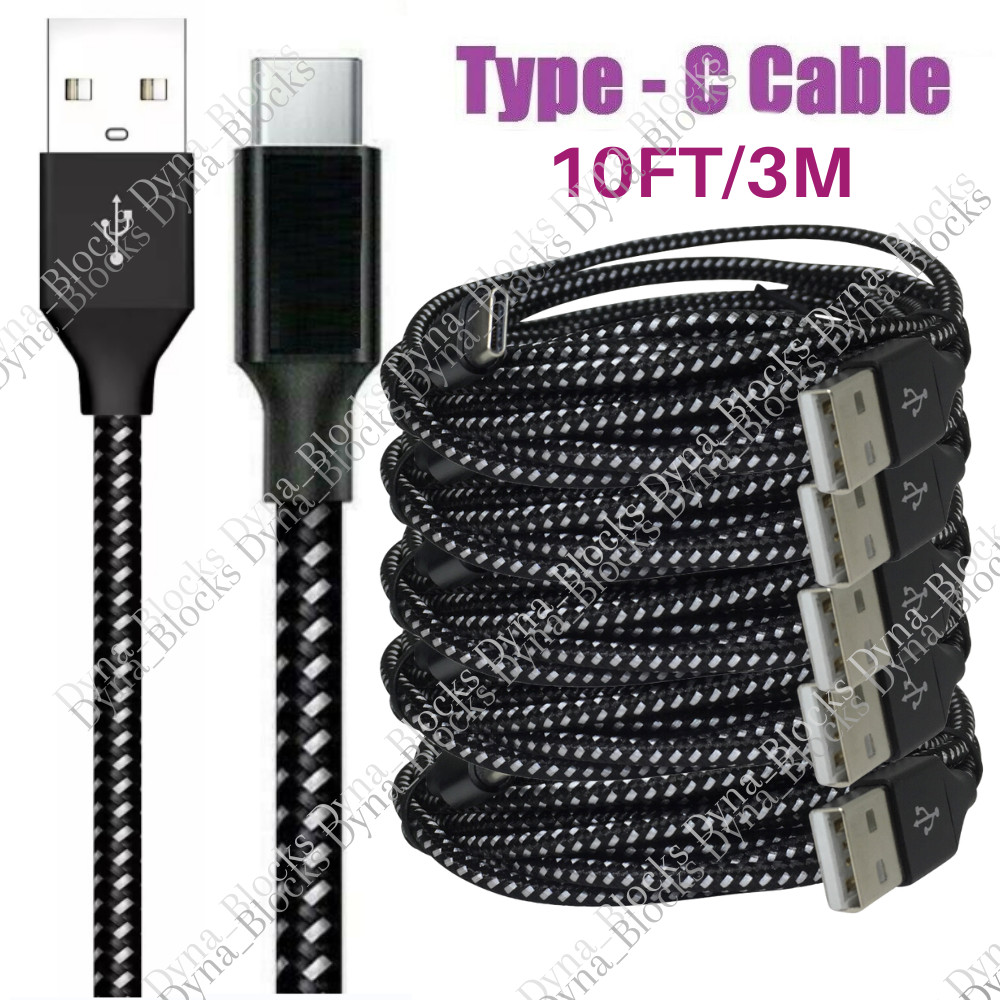 1-6Pack 10ft USB C/Type C Fast Charger Cable Charging Cord For Samsung S8 S9 S10