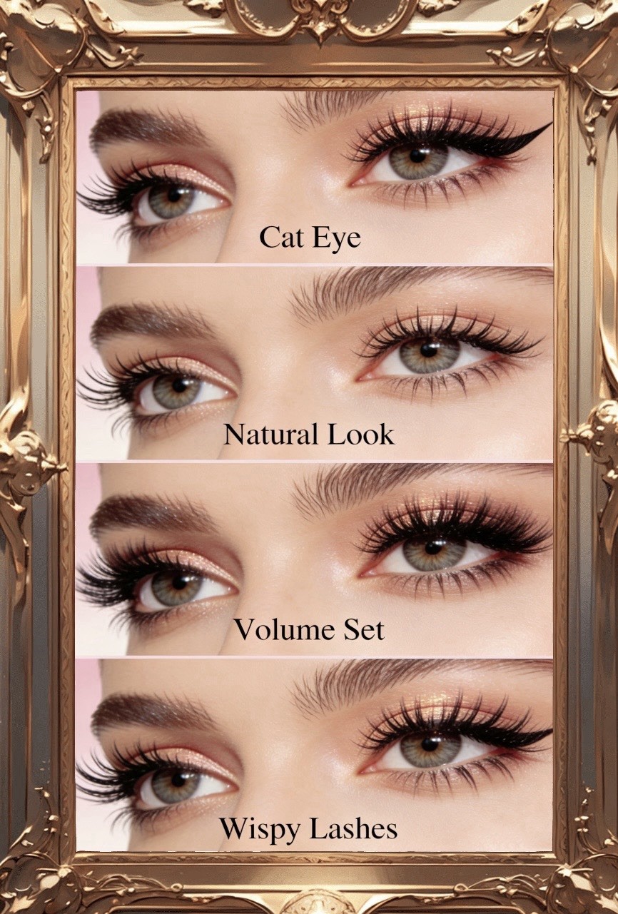Laminated Waterproof Lash Style Reference Cards for Salon Upsell