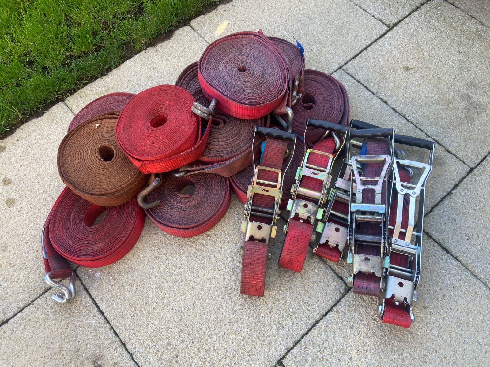 1x Big Ratchet & Strap/ 5 Ton Cargo / Load Security / 10m Heavy Duty Made in EU